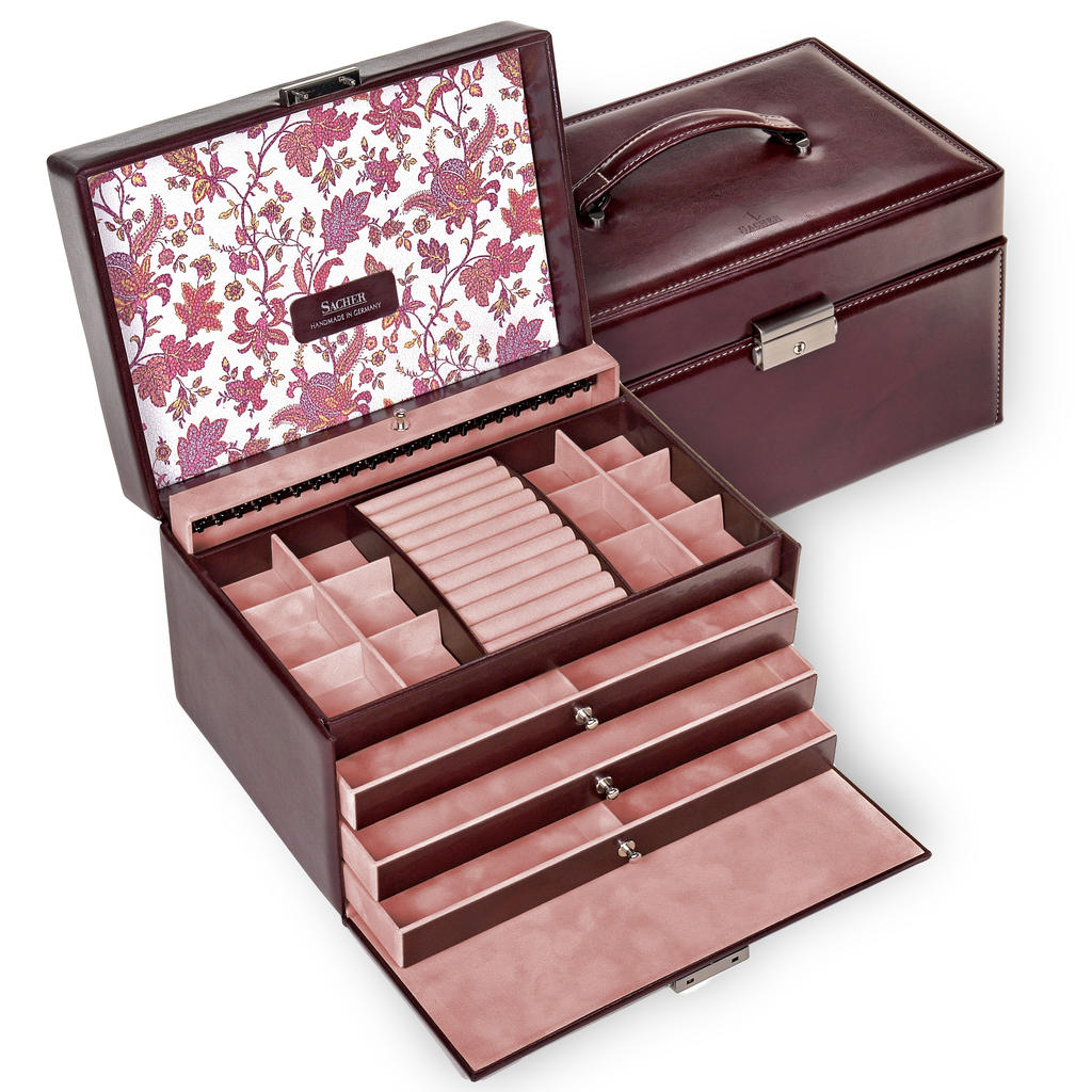 Jewellery box Jasmin florage / bordeaux