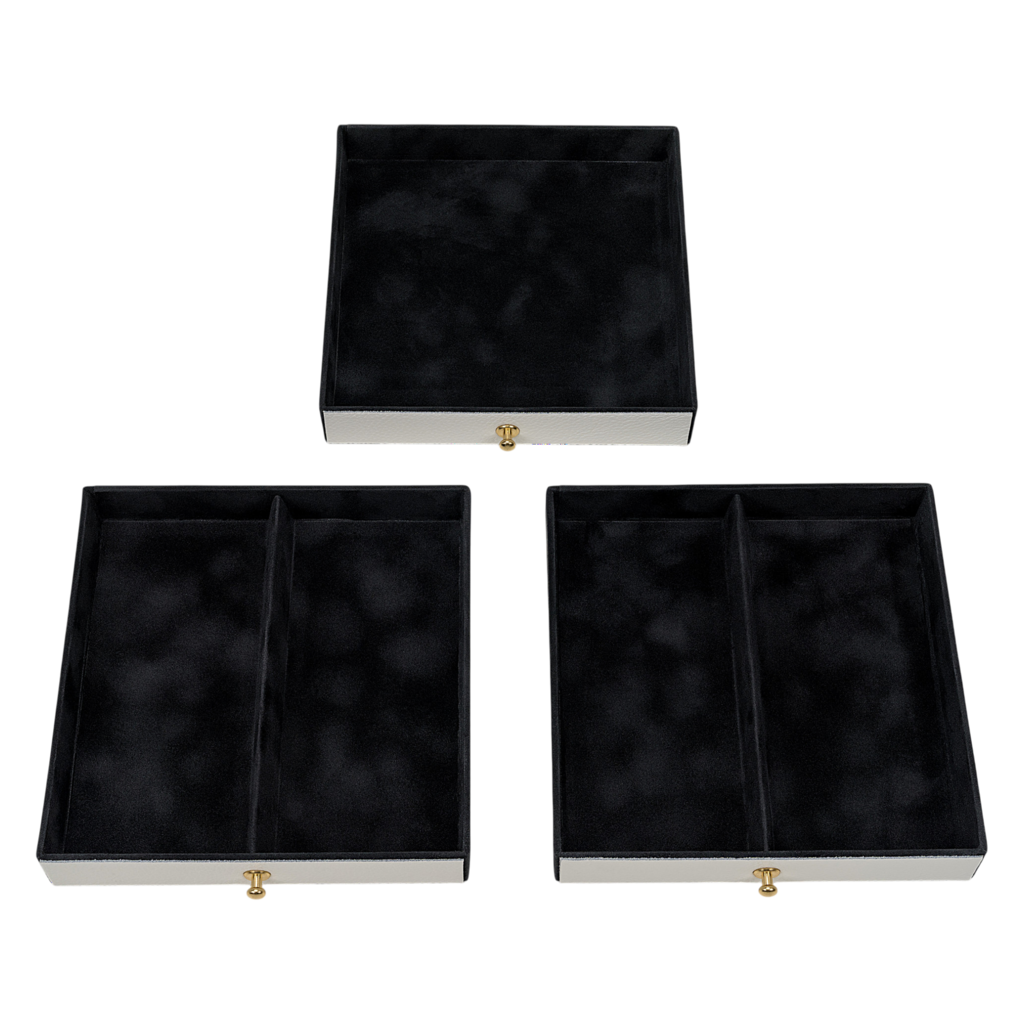 Schmuckkasten Evita granello / weiß (Vollrindleder) 