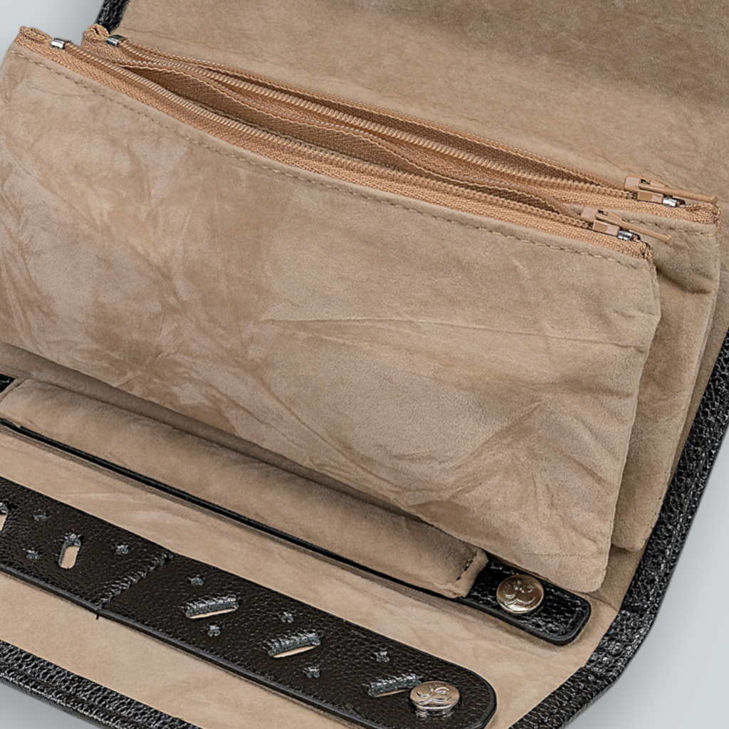 Schmucktasche beluga / schwarz (Leder) 