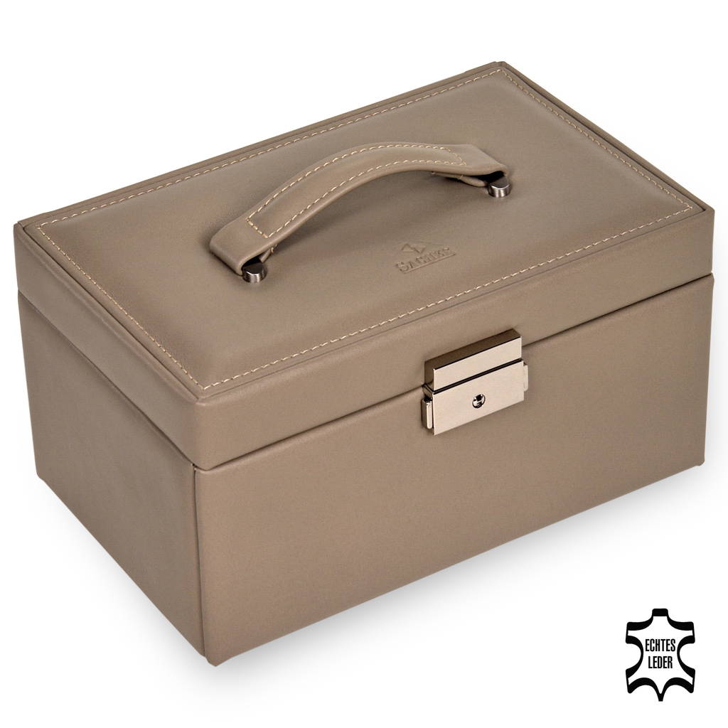 Jewellery box Elly nature / taupe (leather) 