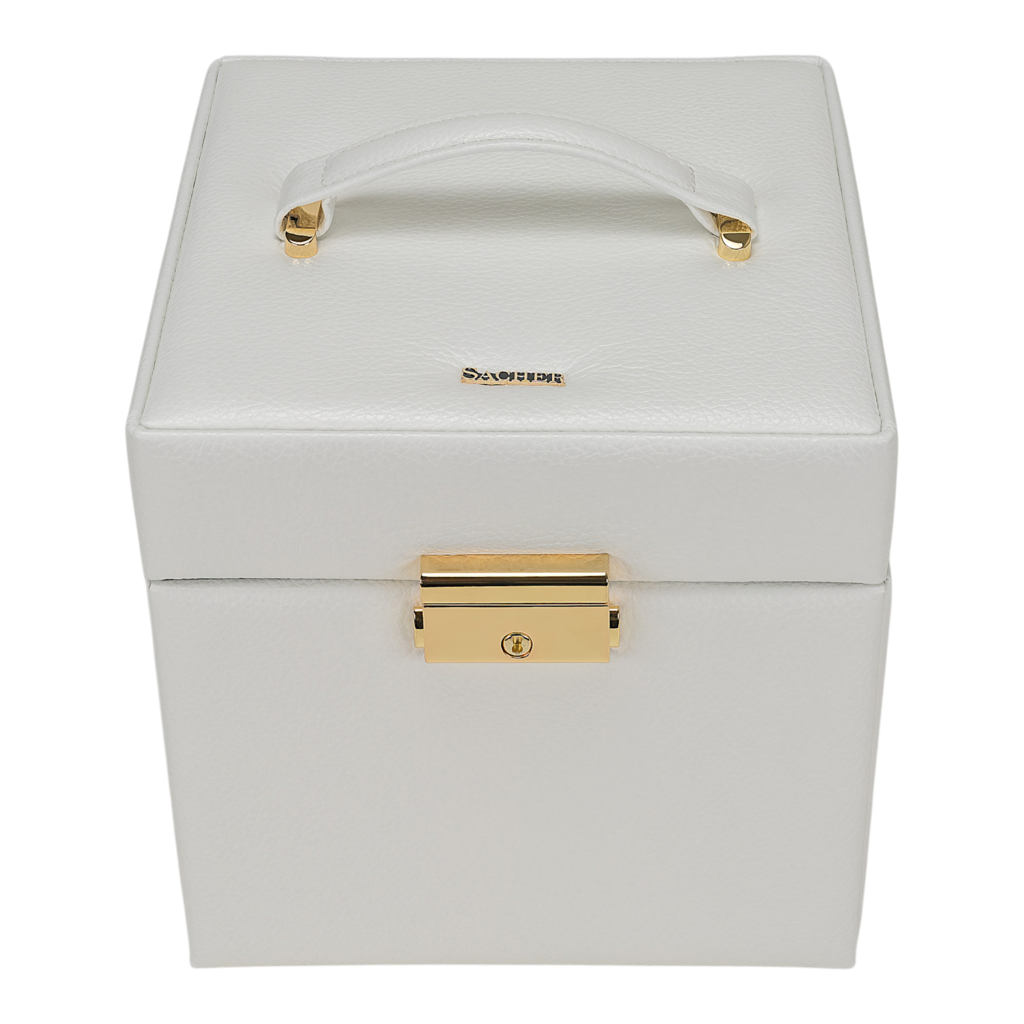 Schmuckkasten Evita granello / weiß (Vollrindleder) 