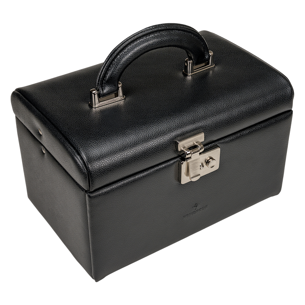 Schmuckkoffer beluga / schwarz (Leder) 