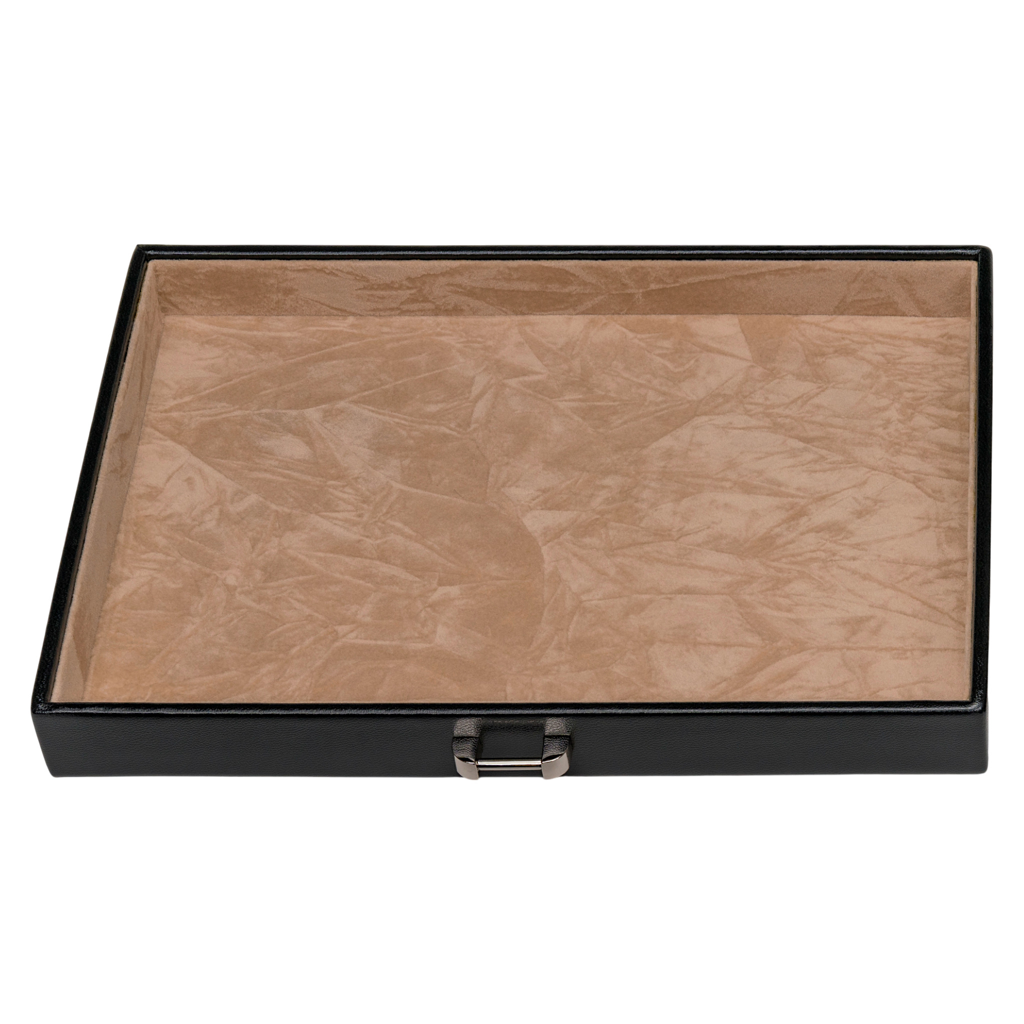 Schmuckkoffer mit integrierter Schmucktasche merino / schwarz