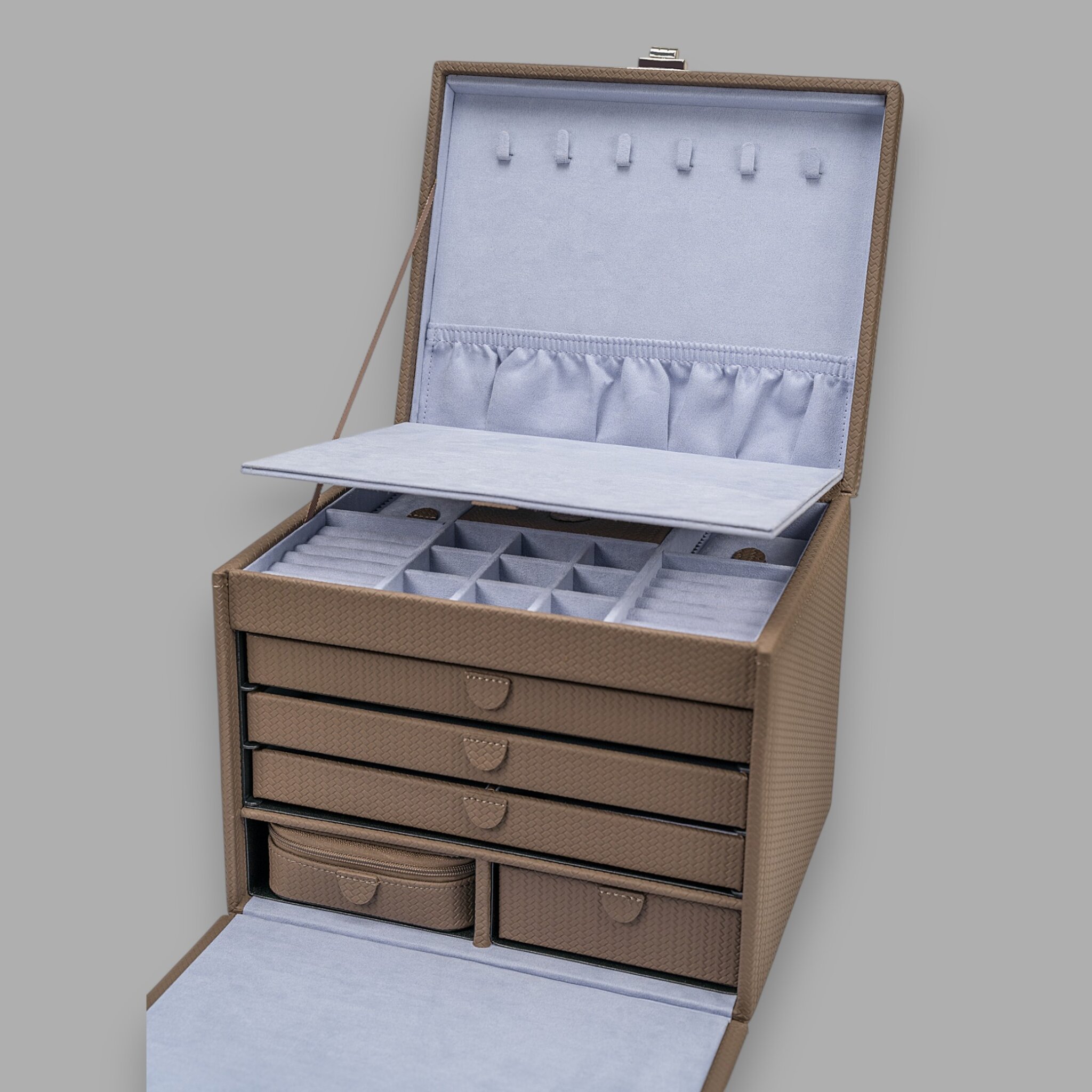 Schmuckkoffer XL mit Reiseetui Corbello / mocca Schmuckkoffer XL mit Reiseetui Corbello / mocca