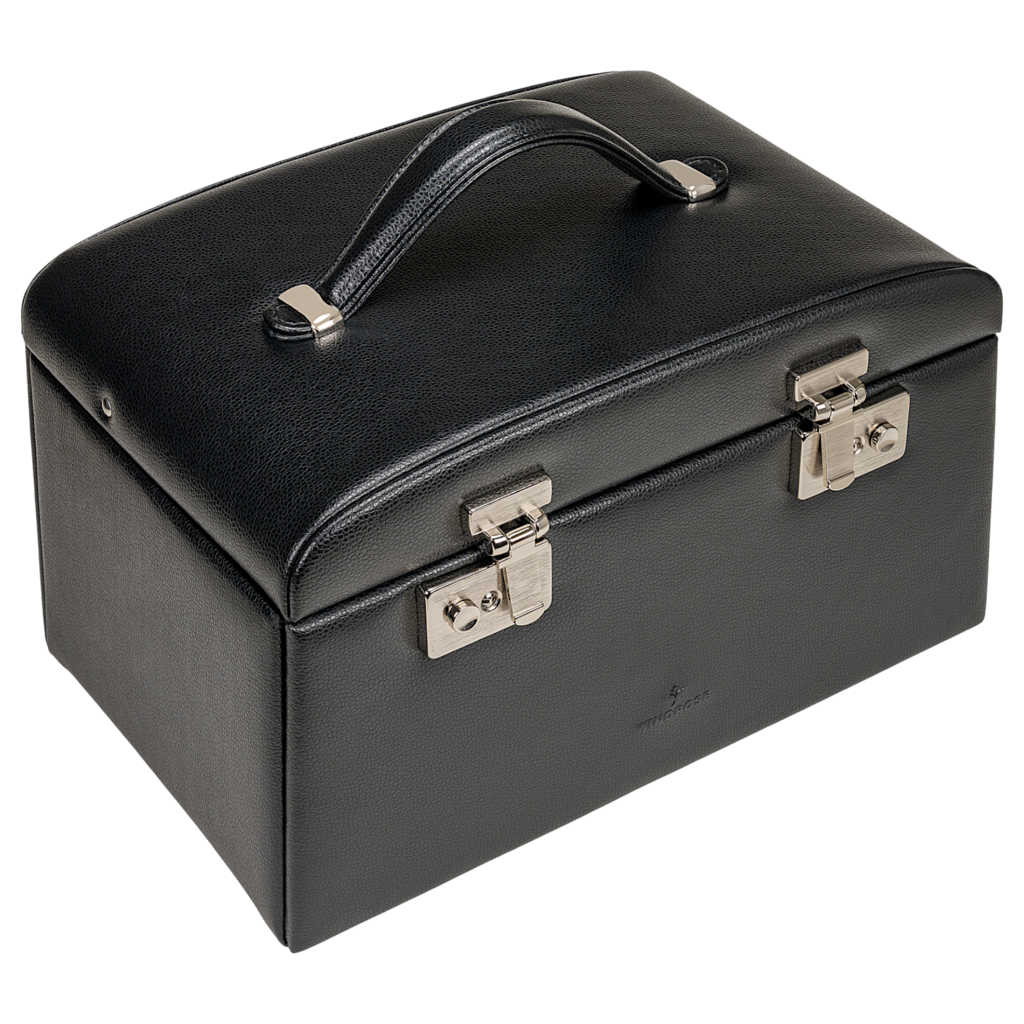 Schmuckkoffer beluga / schwarz (Leder) 