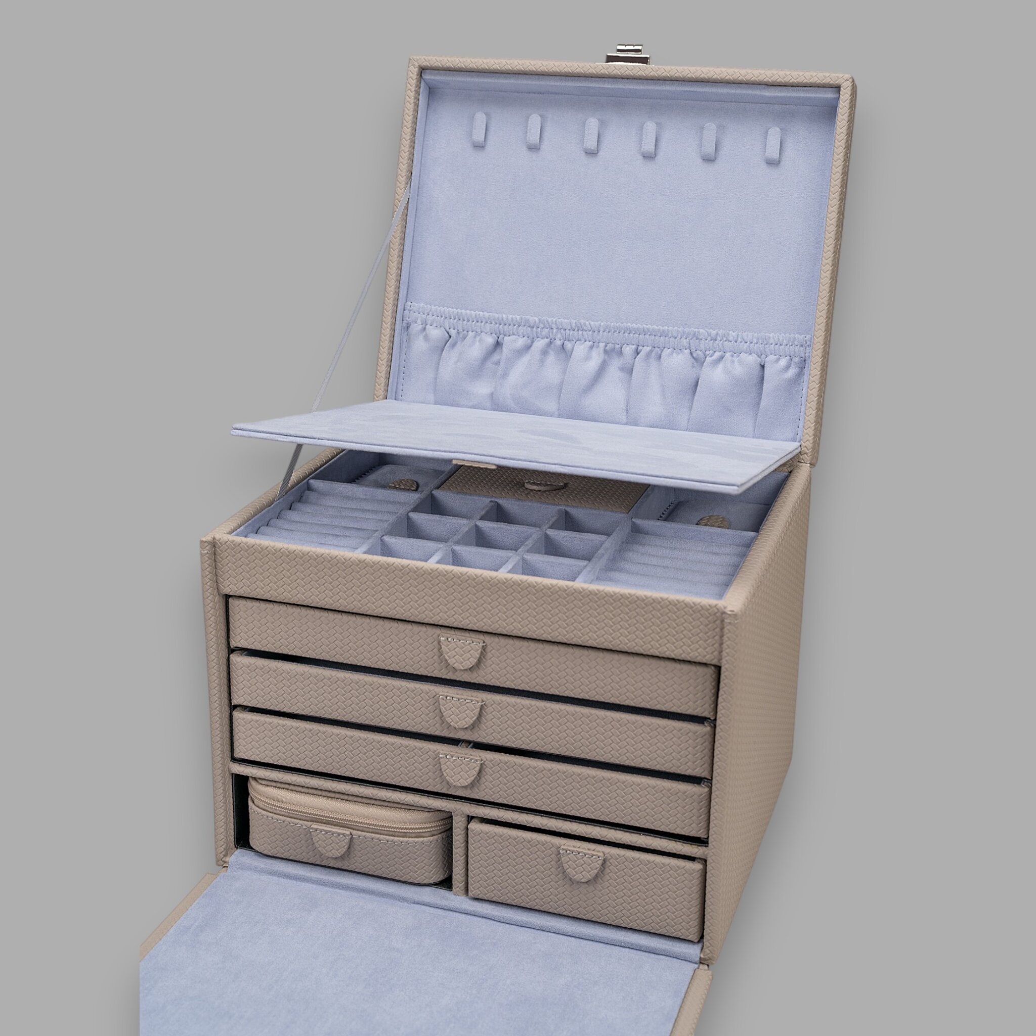 Schmuckkoffer XL mit Reiseetui corbello / taupe