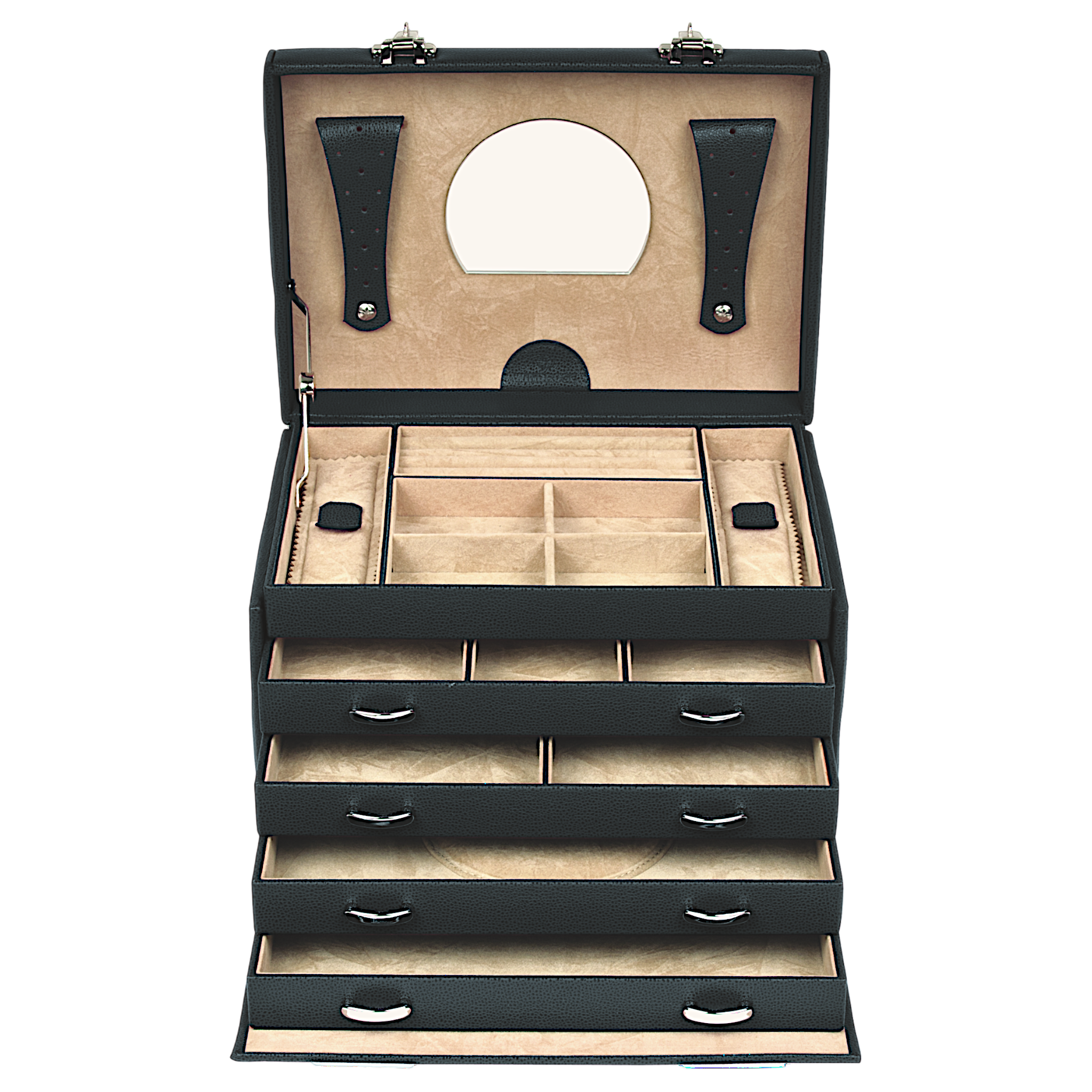 Schmuckoffer Beluga / schwarz (Leder) 