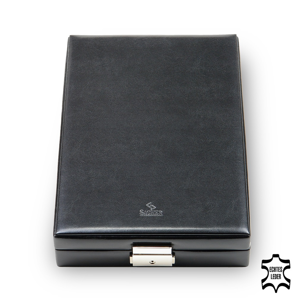 Ring and collector's case new classic / black (leather) 