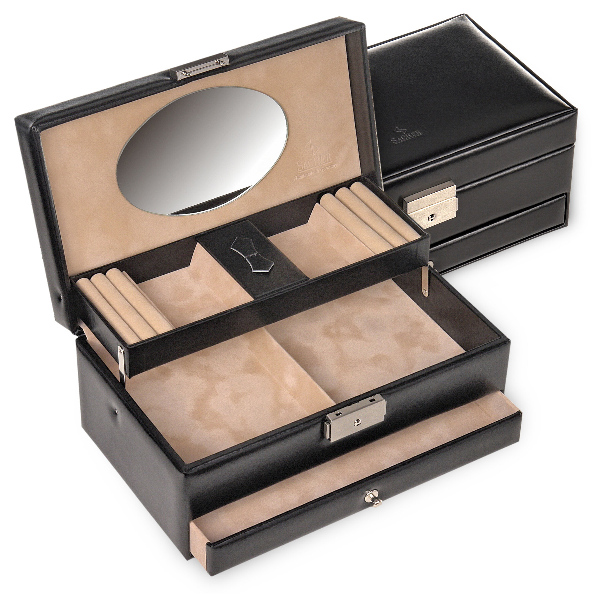 Coffret à bijoux Hanna new classic / noir (cuir) 