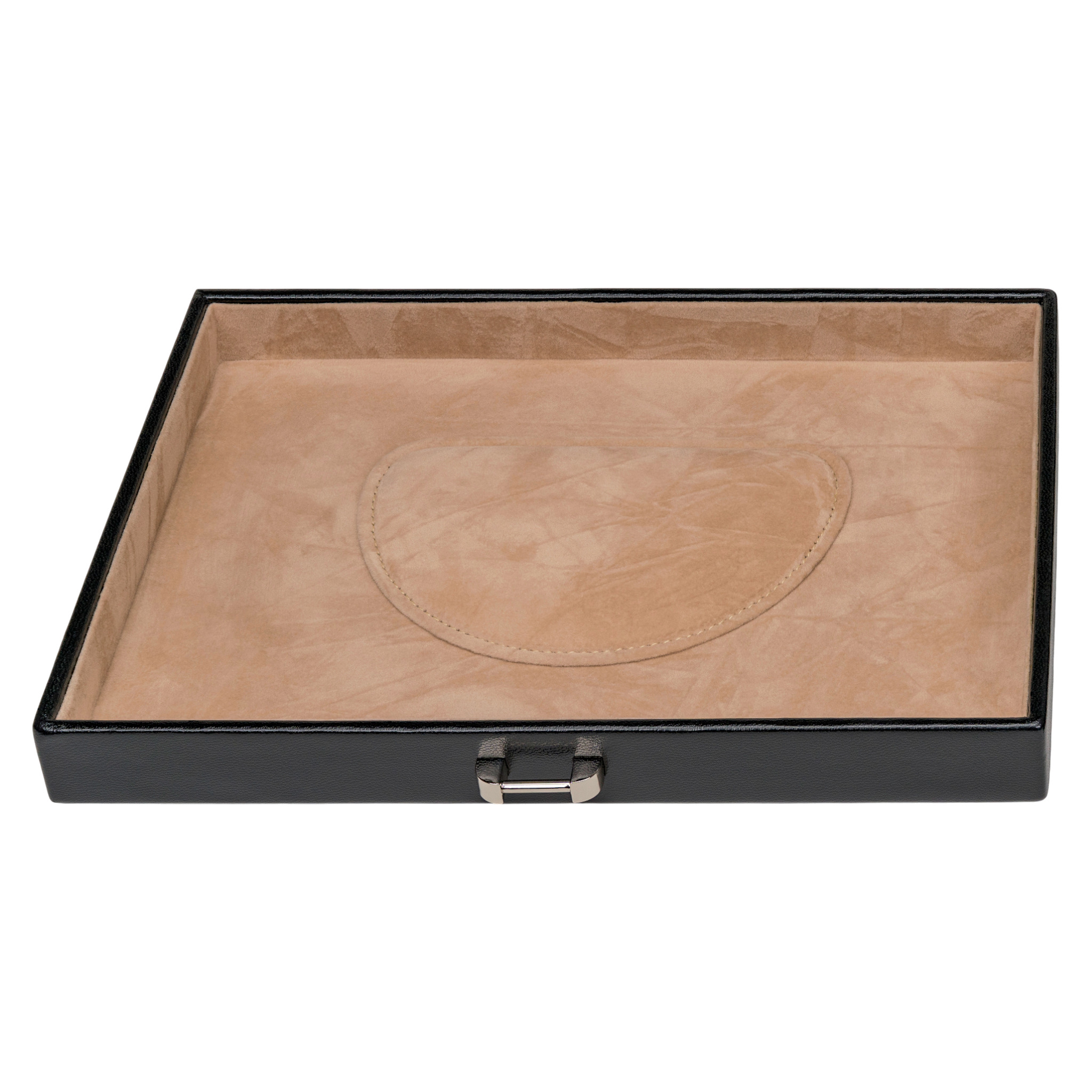 Schmuckkoffer mit integrierter Schmucktasche merino / schwarz