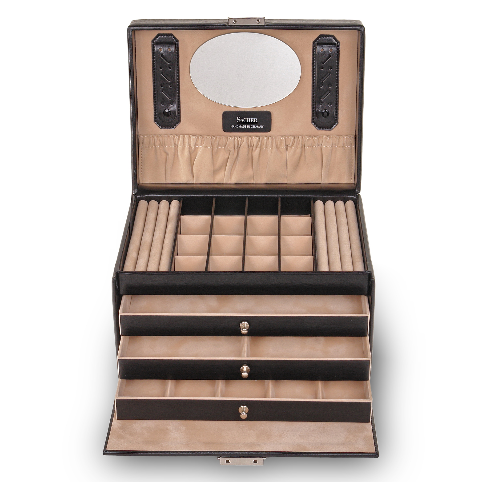 Schmuckkasten Lena new classic / schwarz (Leder) 
