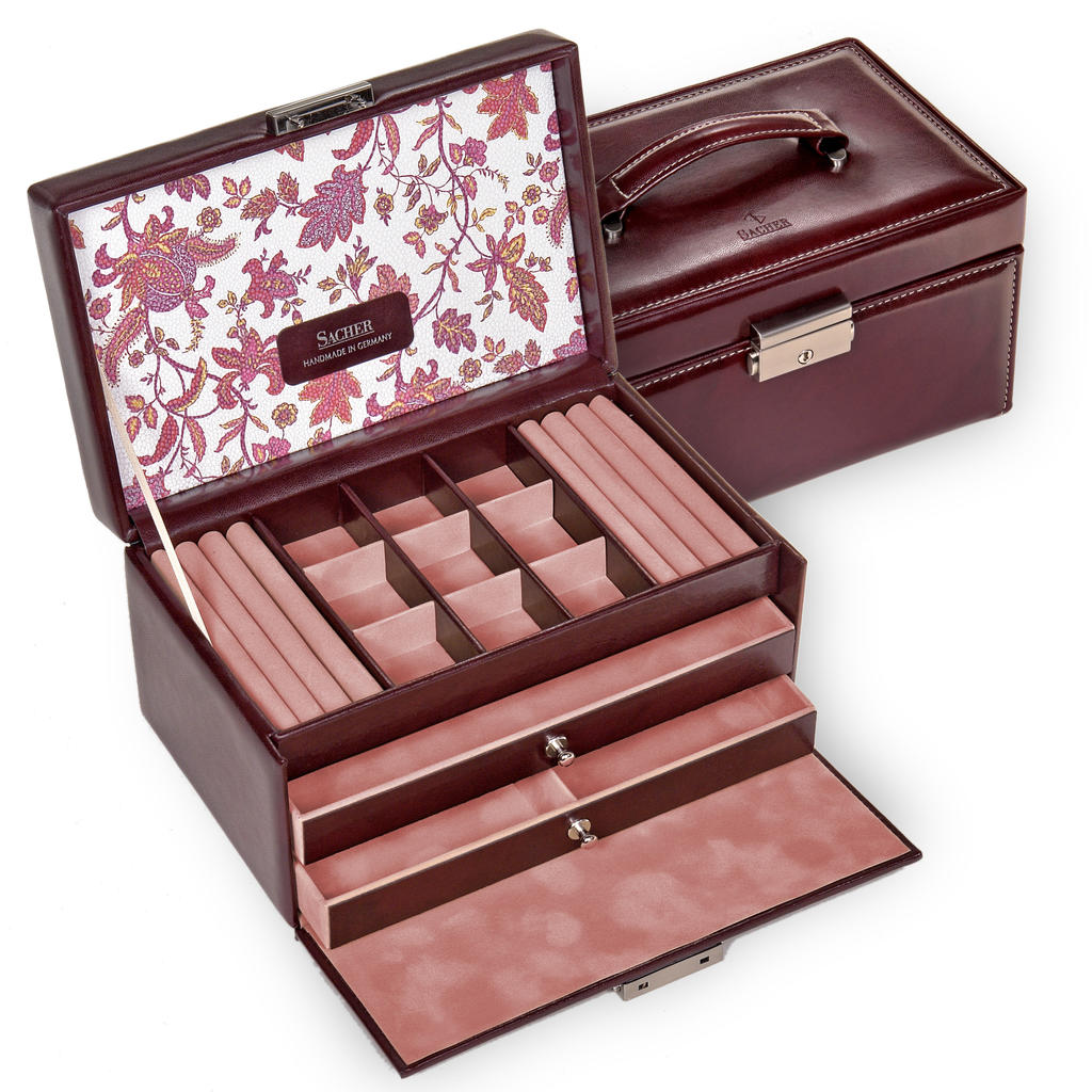 Jewellery box Elly florage / bordeaux
