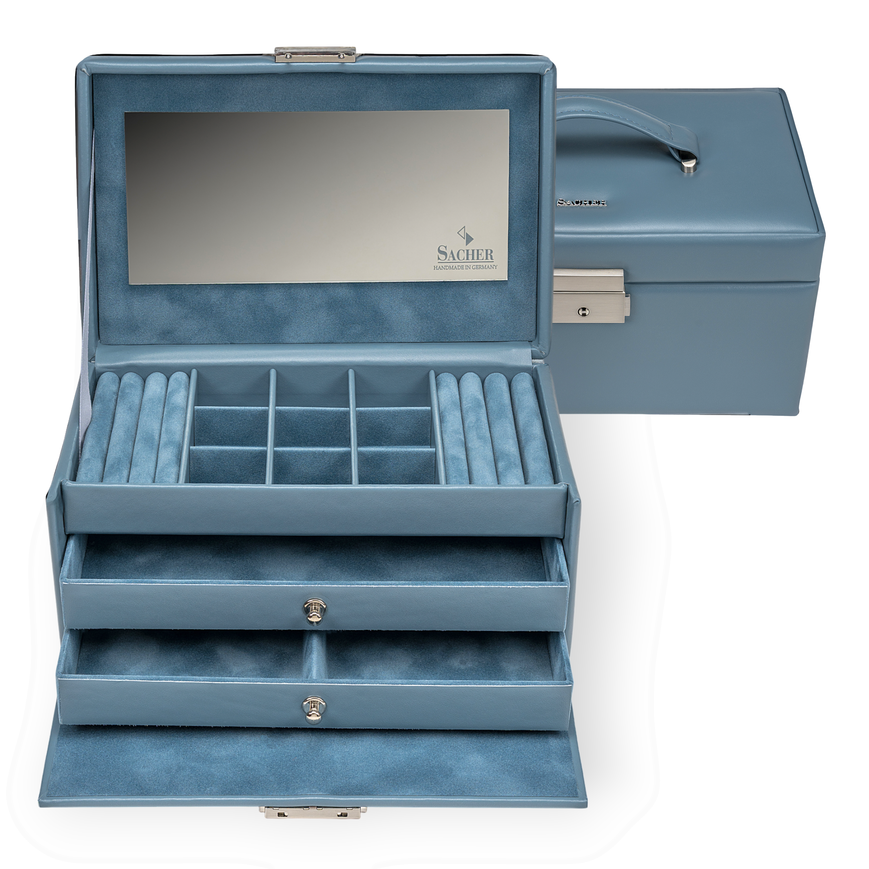 Schmuckkasten Elly pastello / hellblau (Leder) Schmuckkasten Elly pastello / hellblau (Leder)