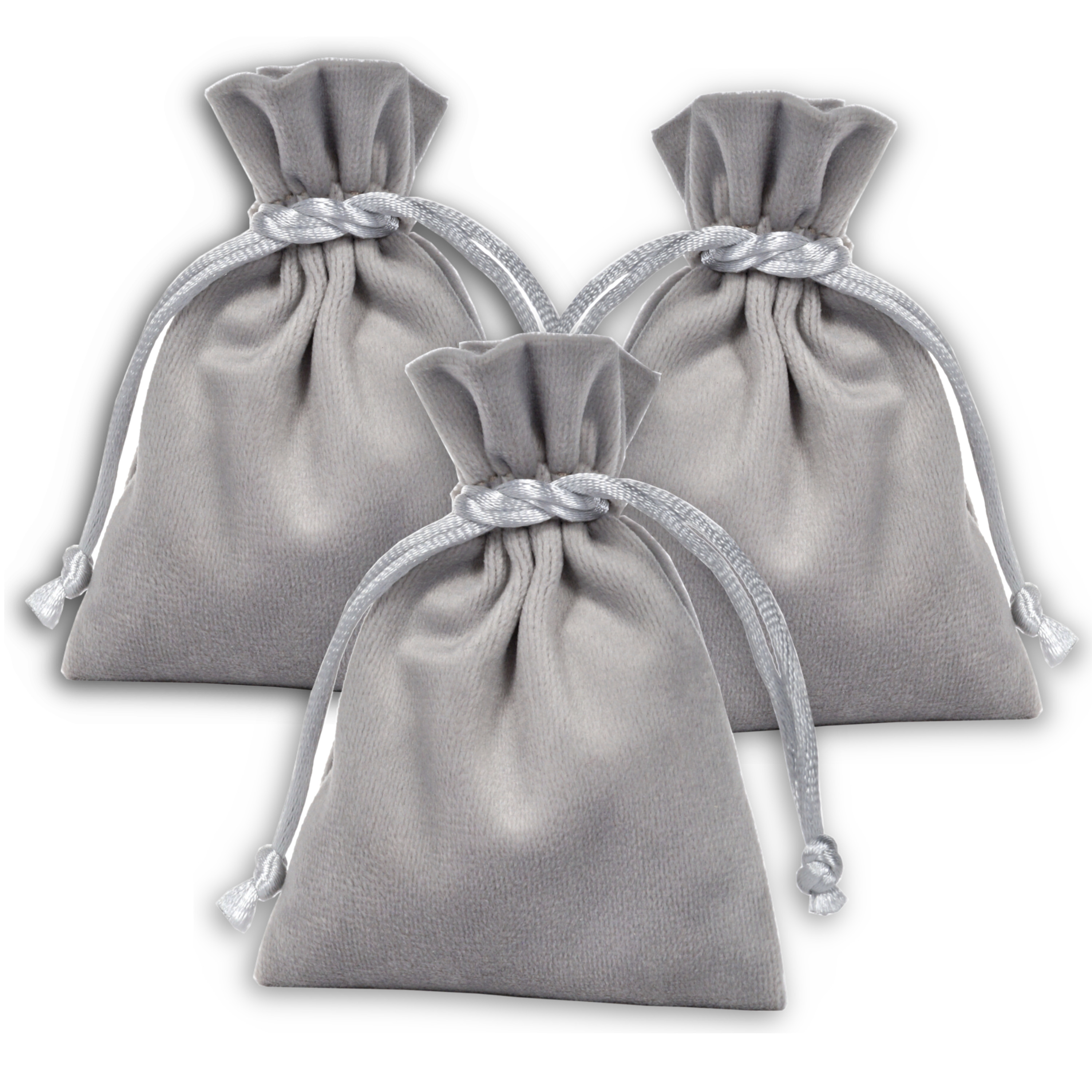 Schmuckbeutel 3 Stück Accessoirs / grau