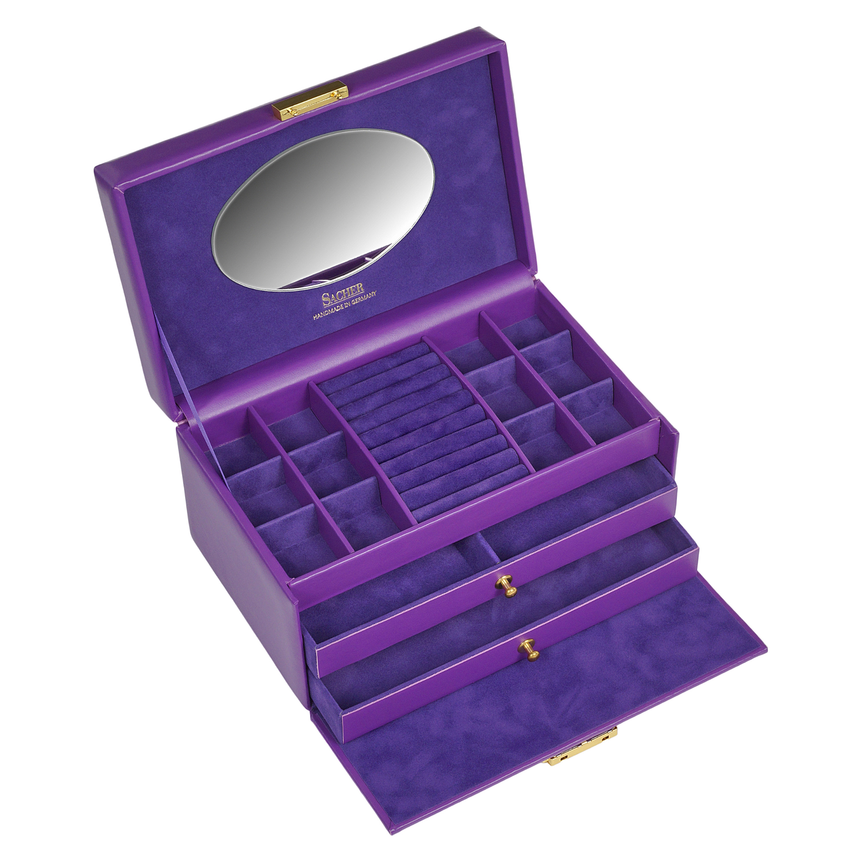 Emma colisimo jewellery box / violet (full cowhide) 