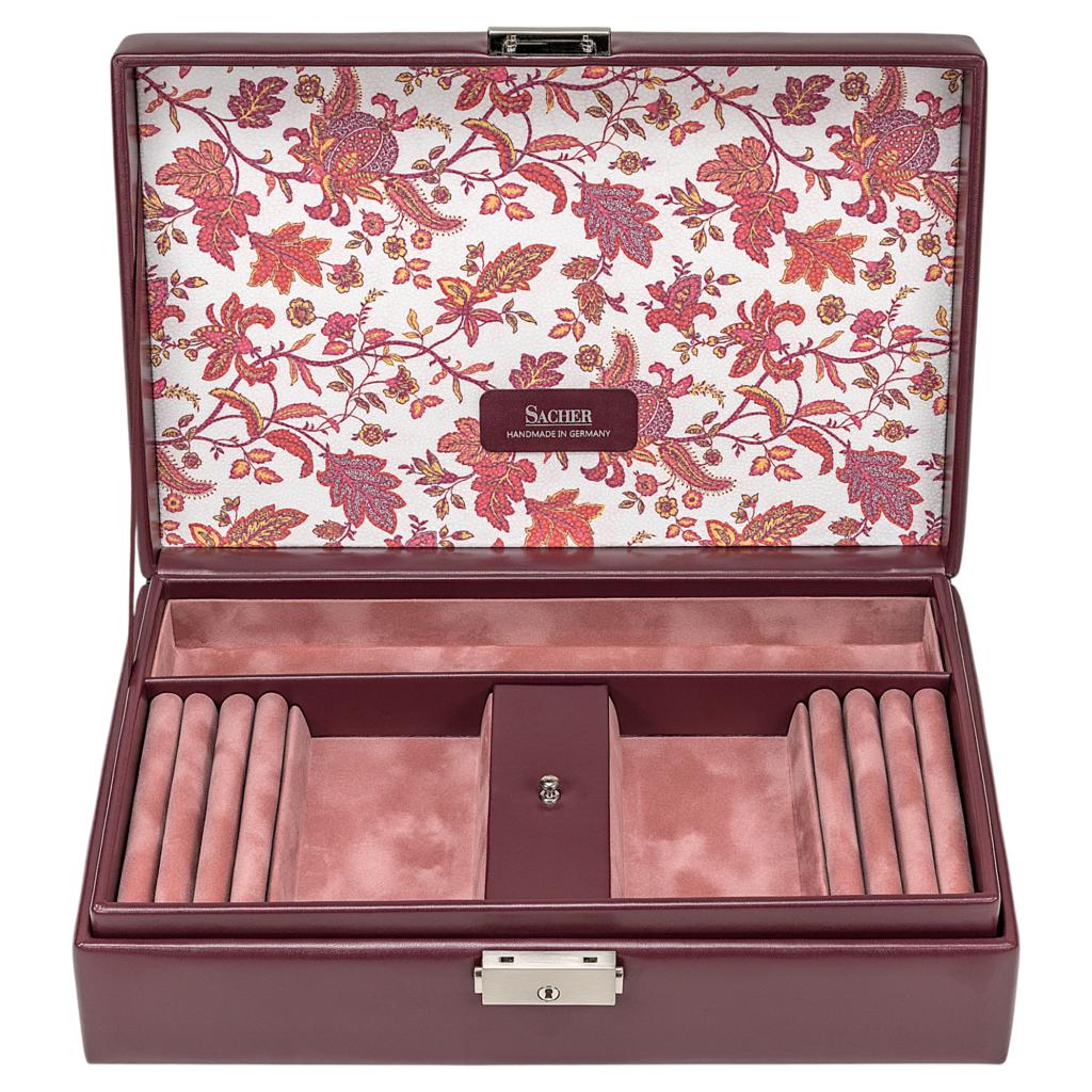 Schmuckkassette Ilka florage / bordeaux