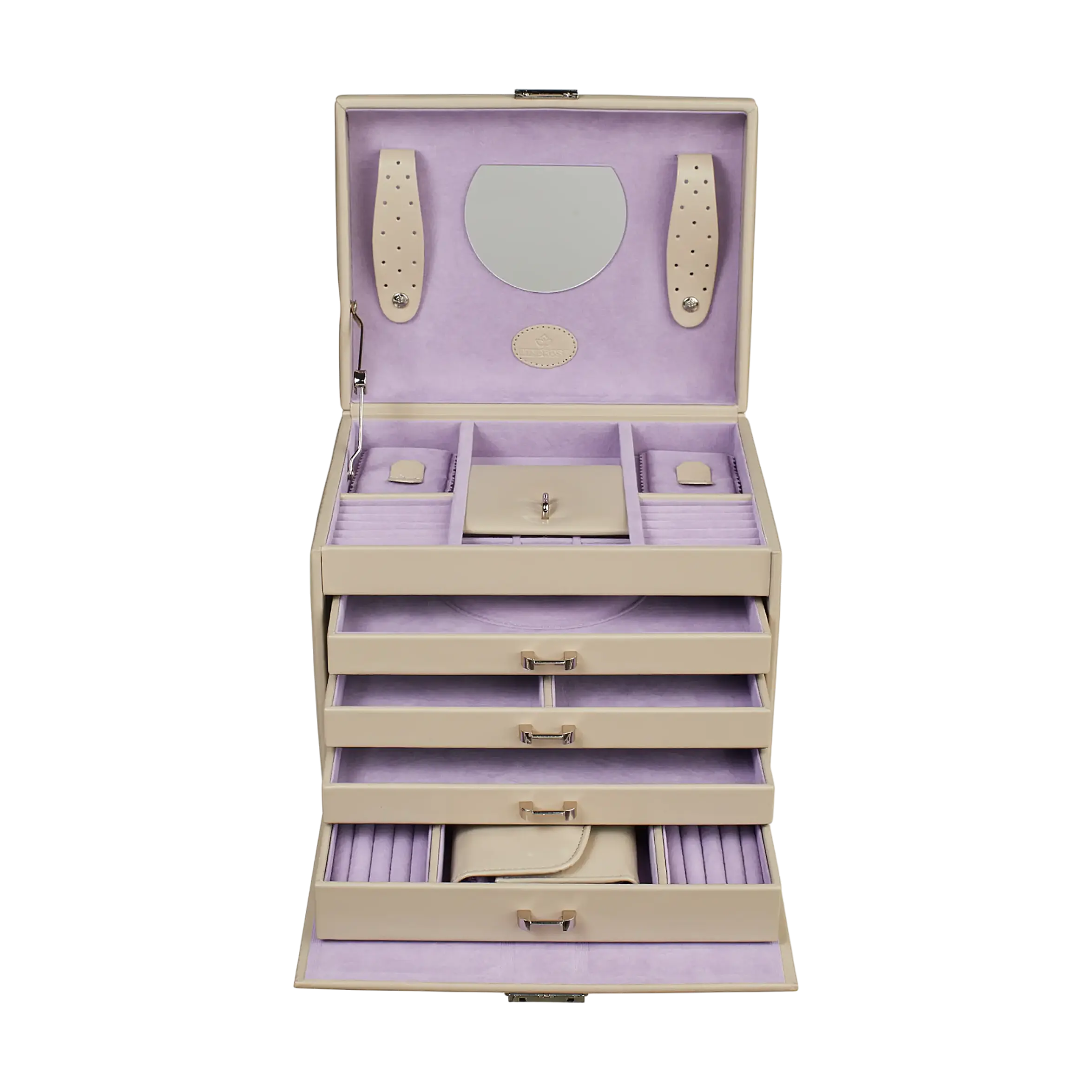 Schmuckkoffer mit integrierter Schmucktasche Merino Moda / beige