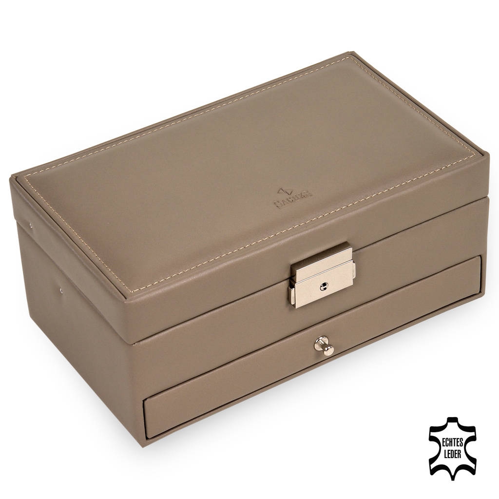 Jewellery box Helen nature / taupe (leather) 