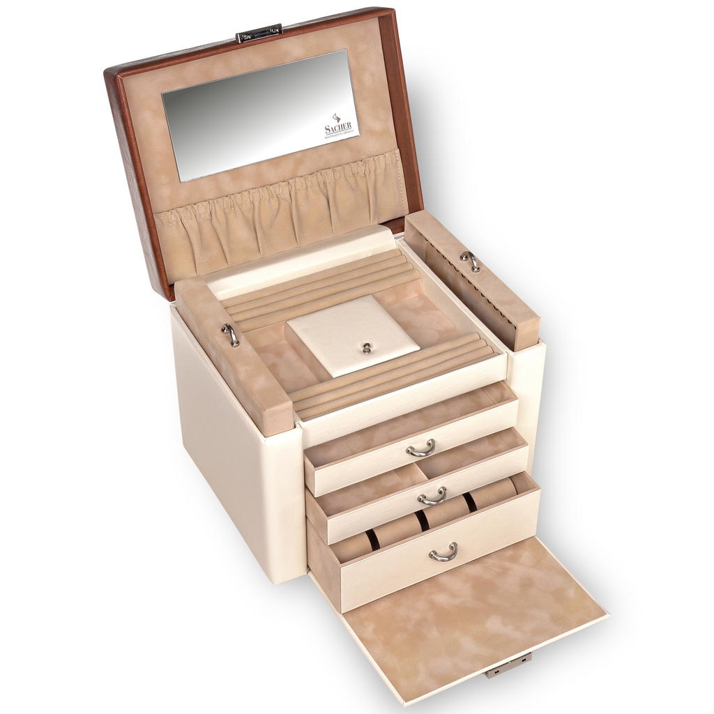 Maxima travel / cream jewellery box