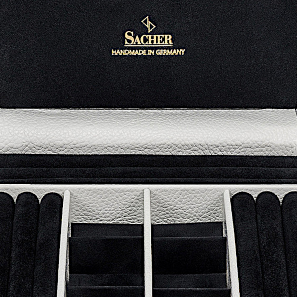 Schmuckkasten Evita granello / weiß (Vollrindleder) 