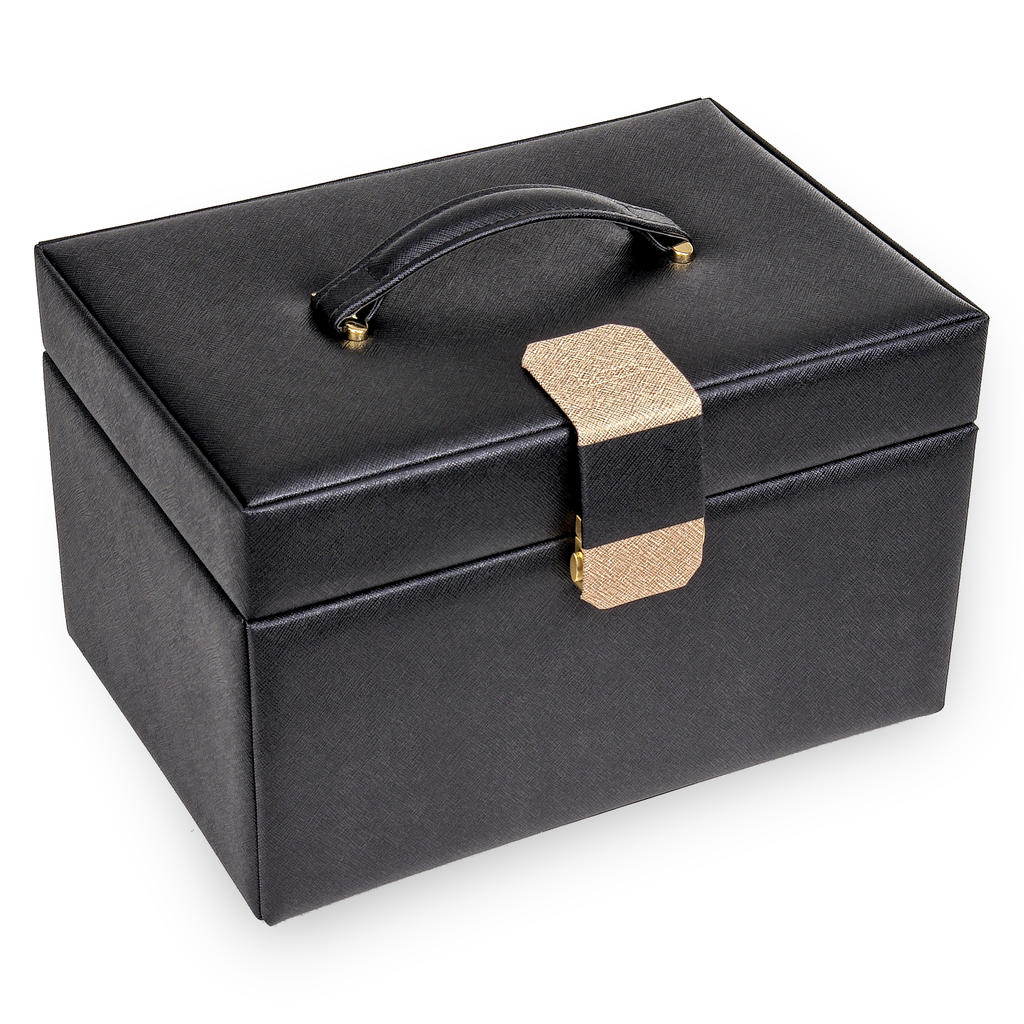 Lena saffiano / black jewellery box