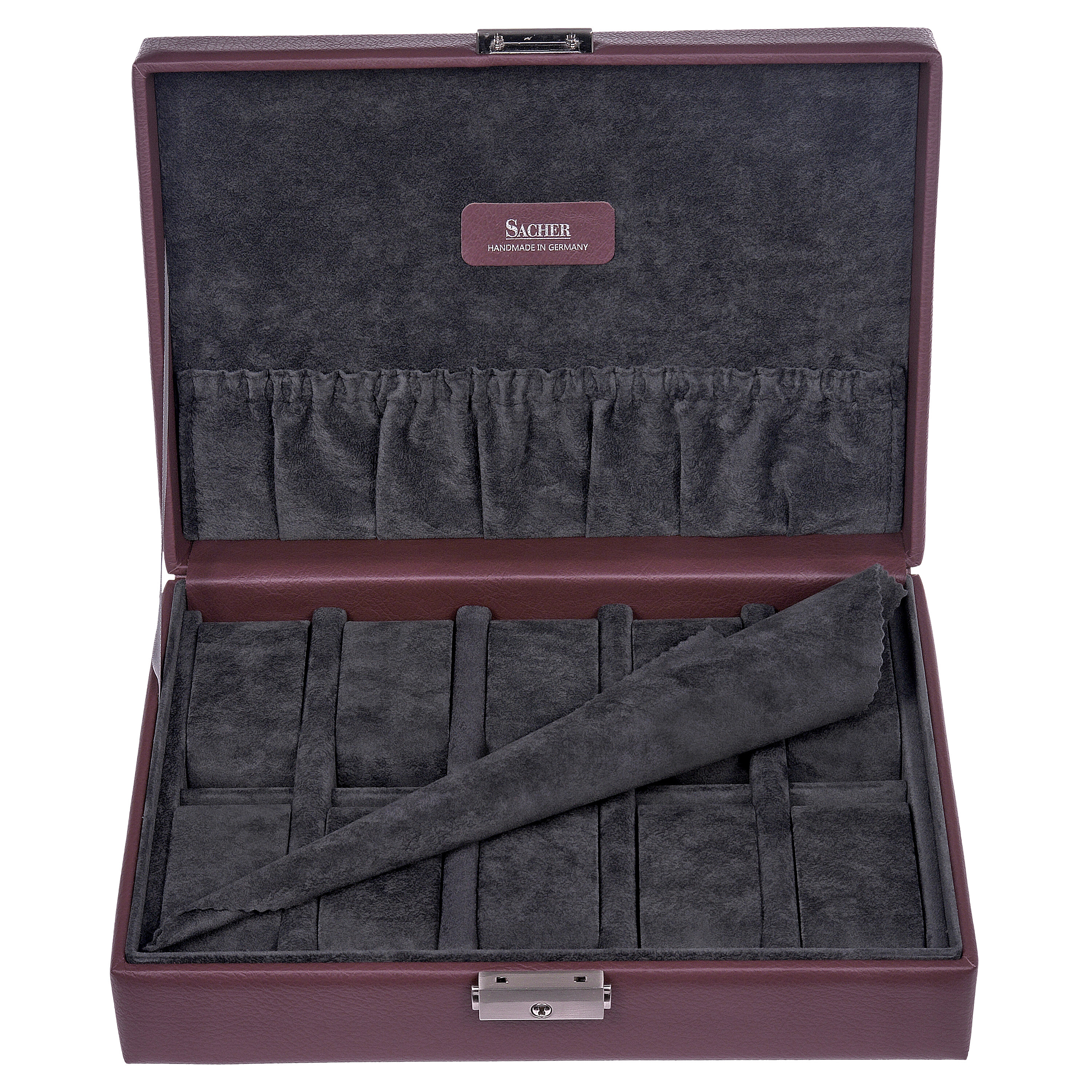 Watch case for 10 watches cadeluxe / bordeaux (full cowhide) 
