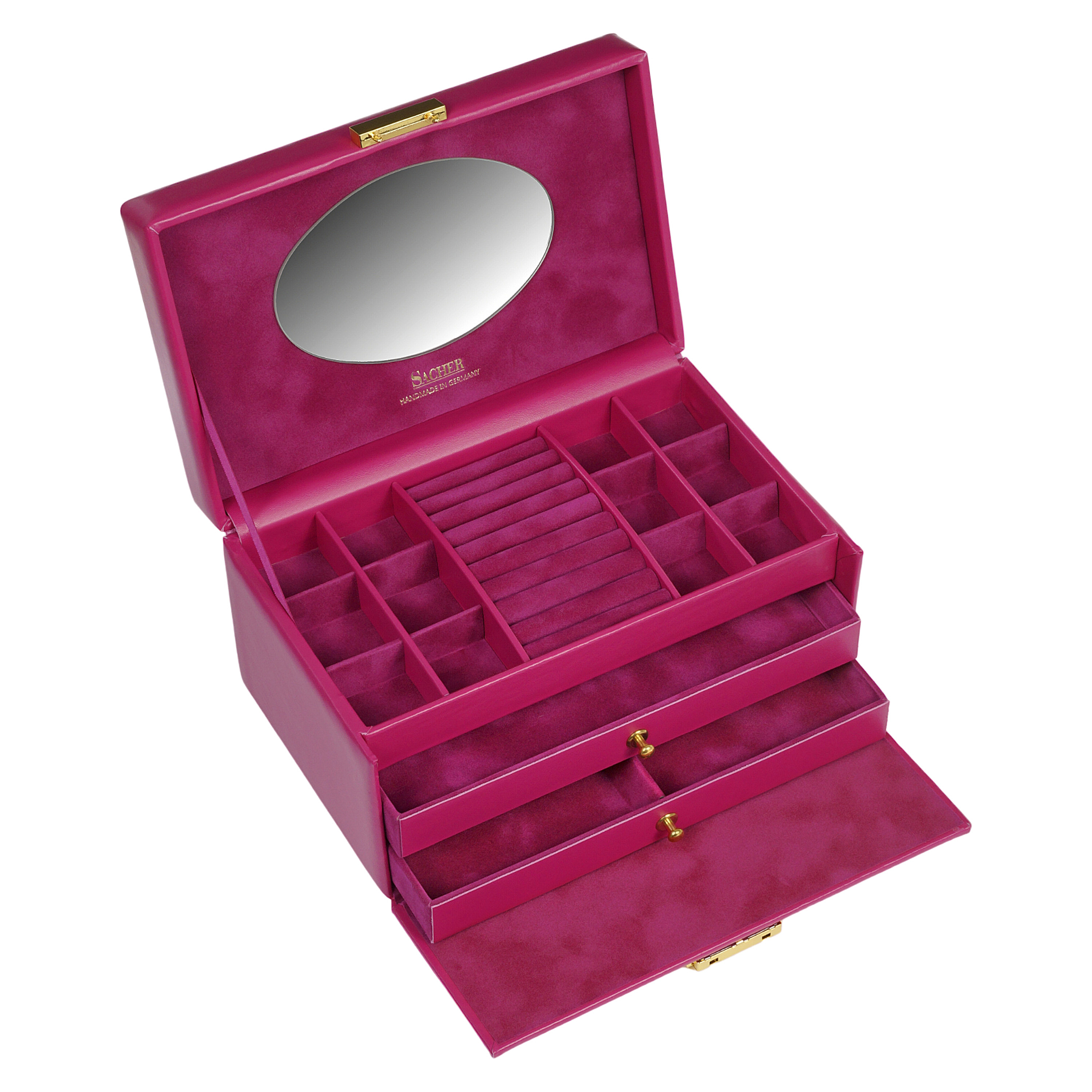 Emma colisimo jewellery box / pink (full cowhide) 