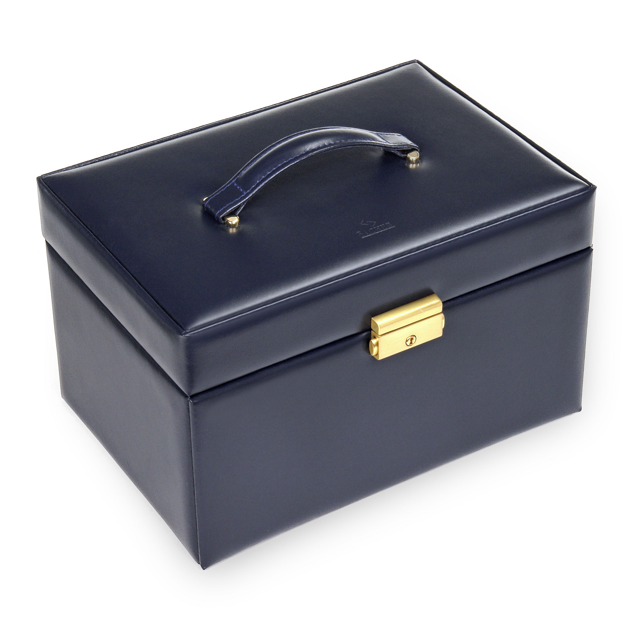 Lena acuro / navy (leather) jewellery box 