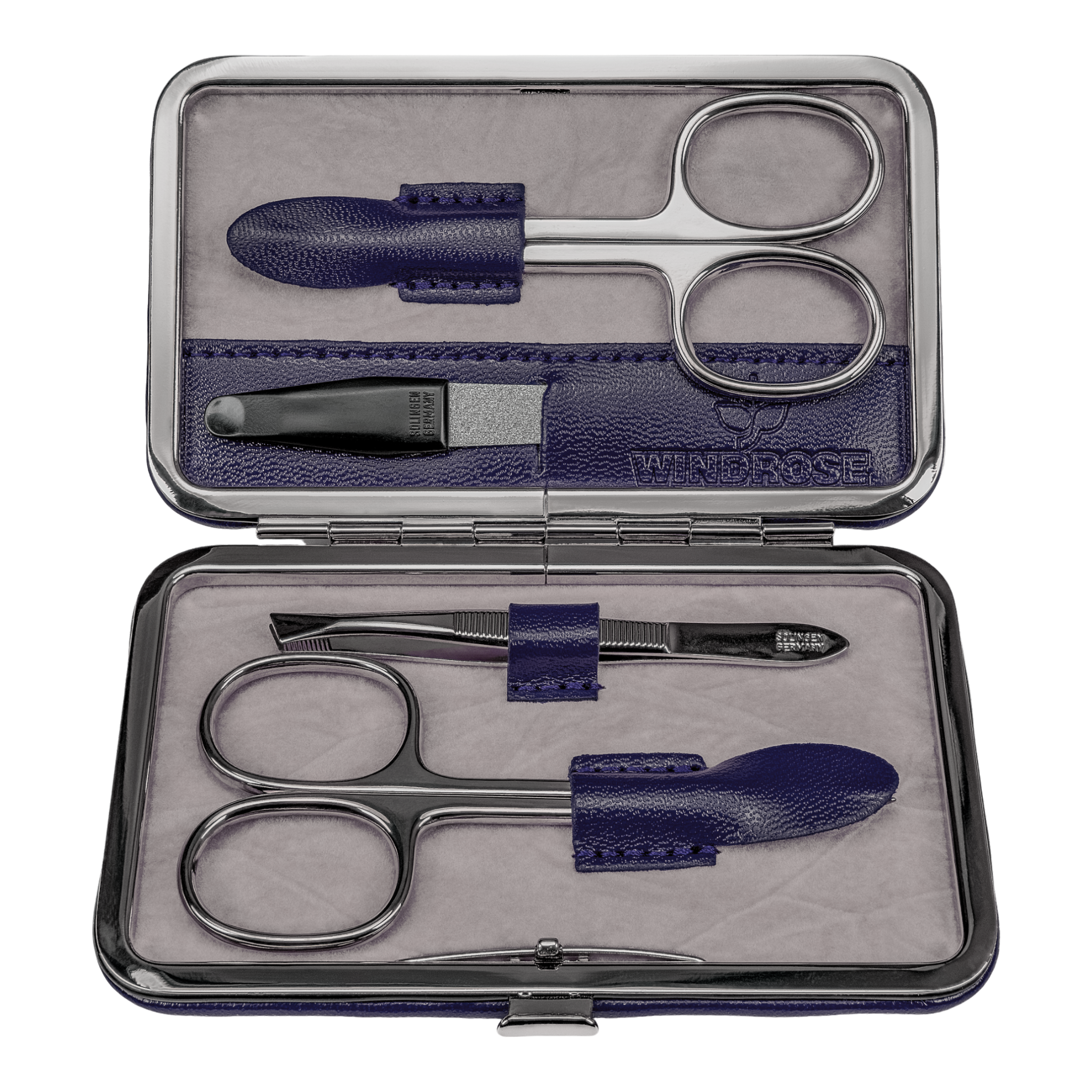 4-piece manicure case Merino Moda / dark blue 4-piece manicure case Merino Moda / dark blue