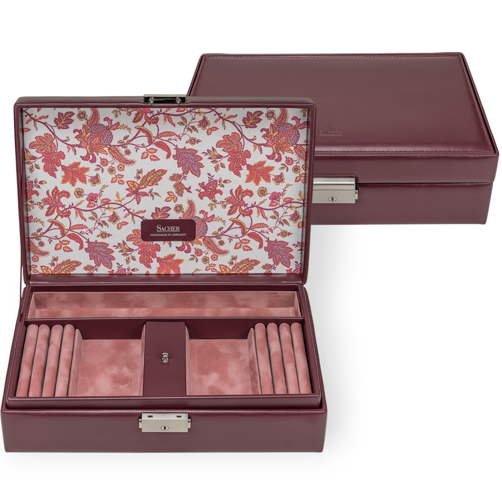 Schmuckkassette Ilka florage / bordeaux