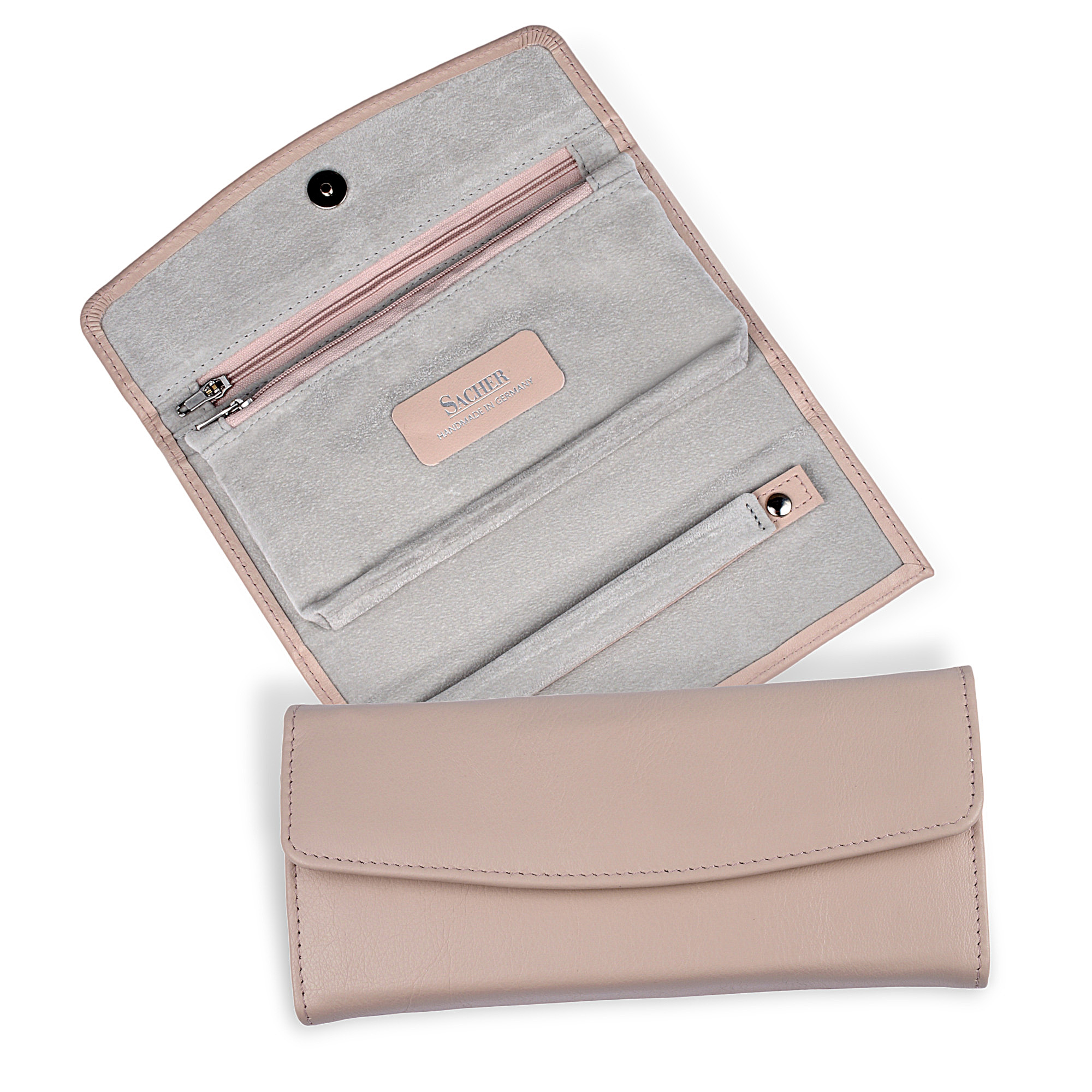 Jewellery roll pastello / rosé (leather) 